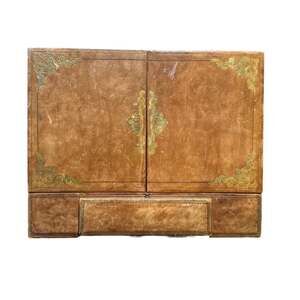 English Victorian Antique Leather Writing Box Letter Desk